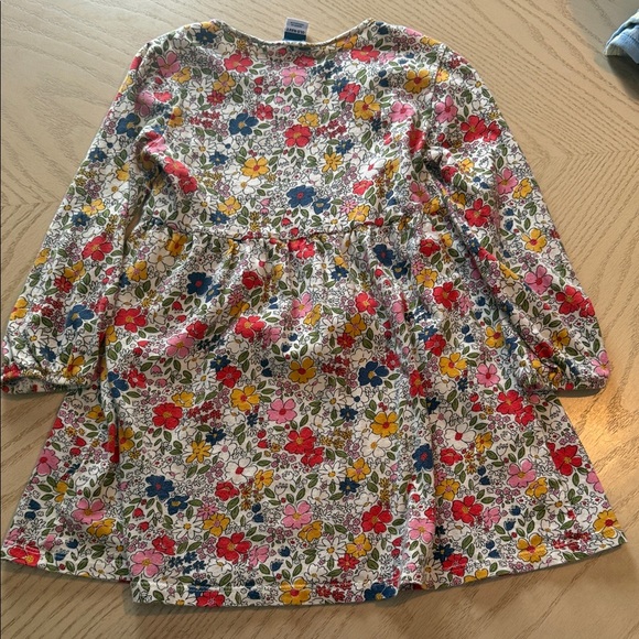 Old Navy White Floral Long-Sleeve Dress with Red, Pink, Yellow, Blue Flowers๐ - Picture 5 of 5